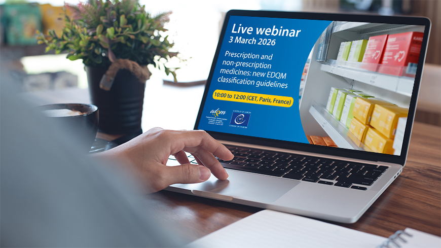 EDQM promove sessão online sobre nova abordagem à classificação de medicamentos quanto à dispensa